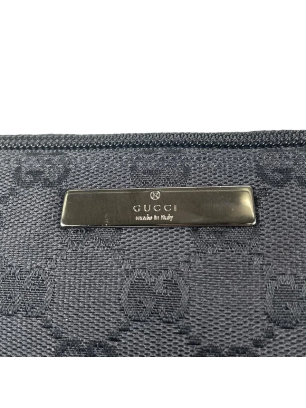 Gucci Pouch Handbag GG Canvas Black